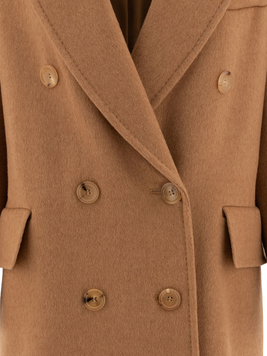 Double-Breasted Camel Coat Coats Beige