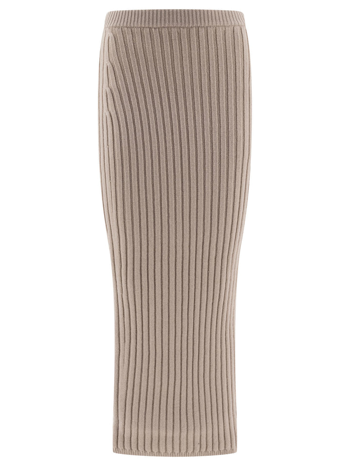 Wool And Cashmere Knit Skirt Skirts Beige