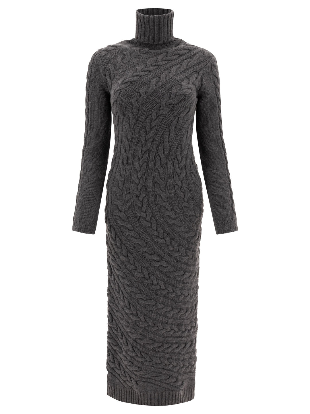 Wool And Cashmere Slim-Fit Dress Dresses Grey