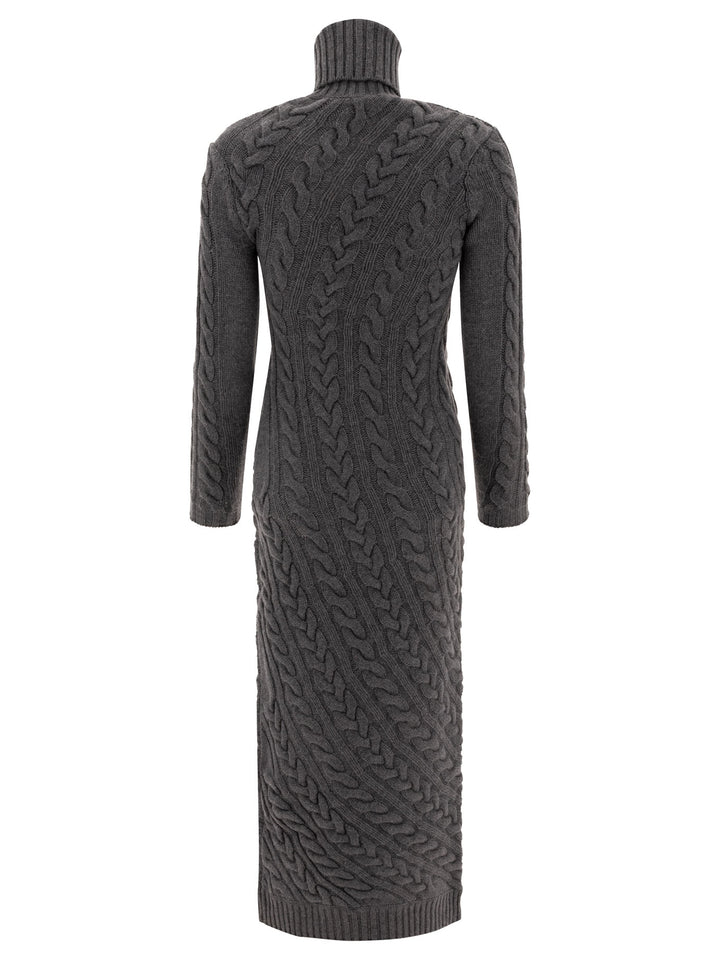 Wool And Cashmere Slim-Fit Dress Dresses Grey