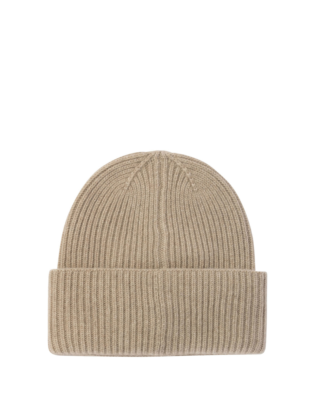 Ribbed Cashmere Beanie Hats Beige