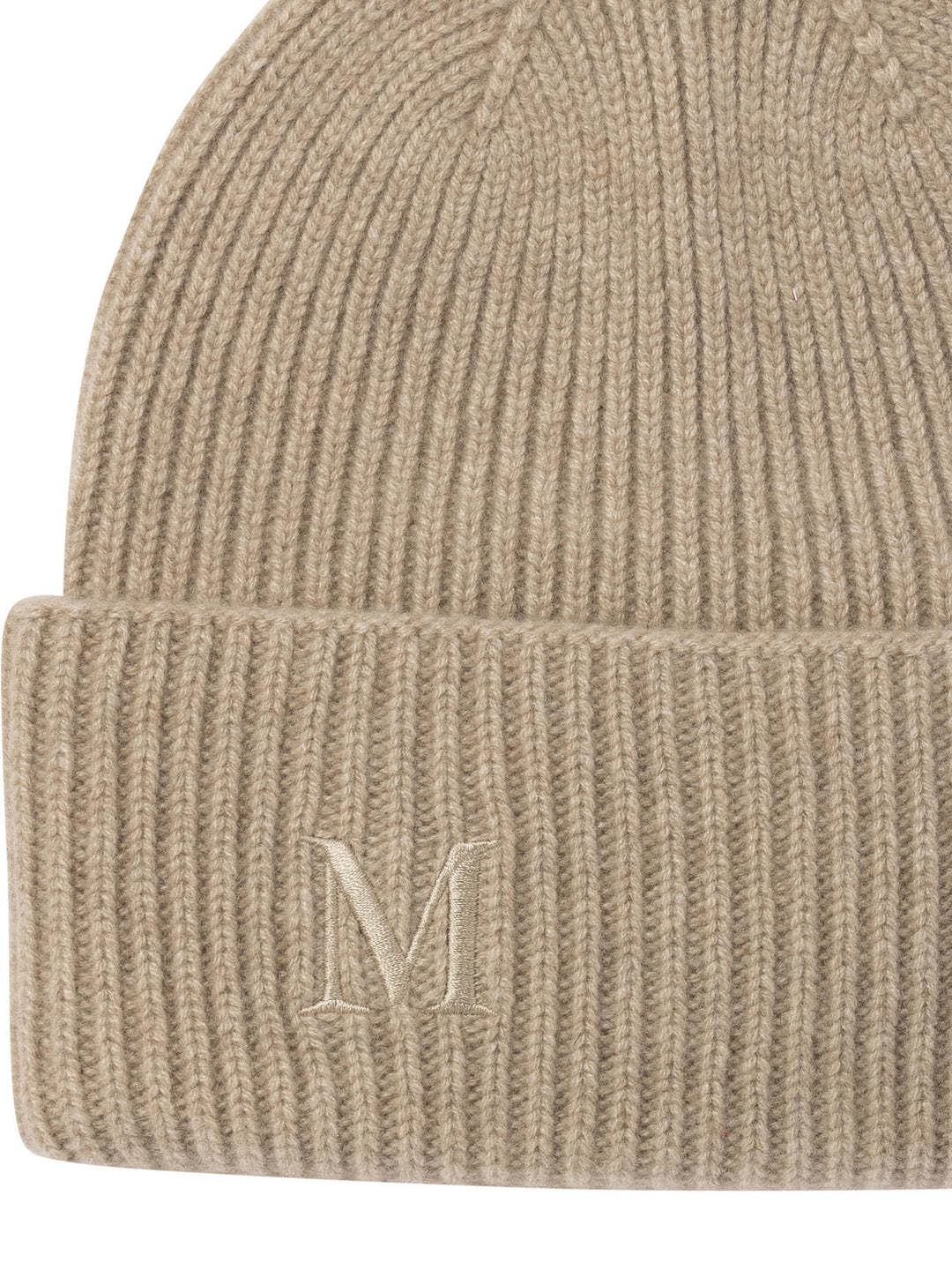 Ribbed Cashmere Beanie Hats Beige