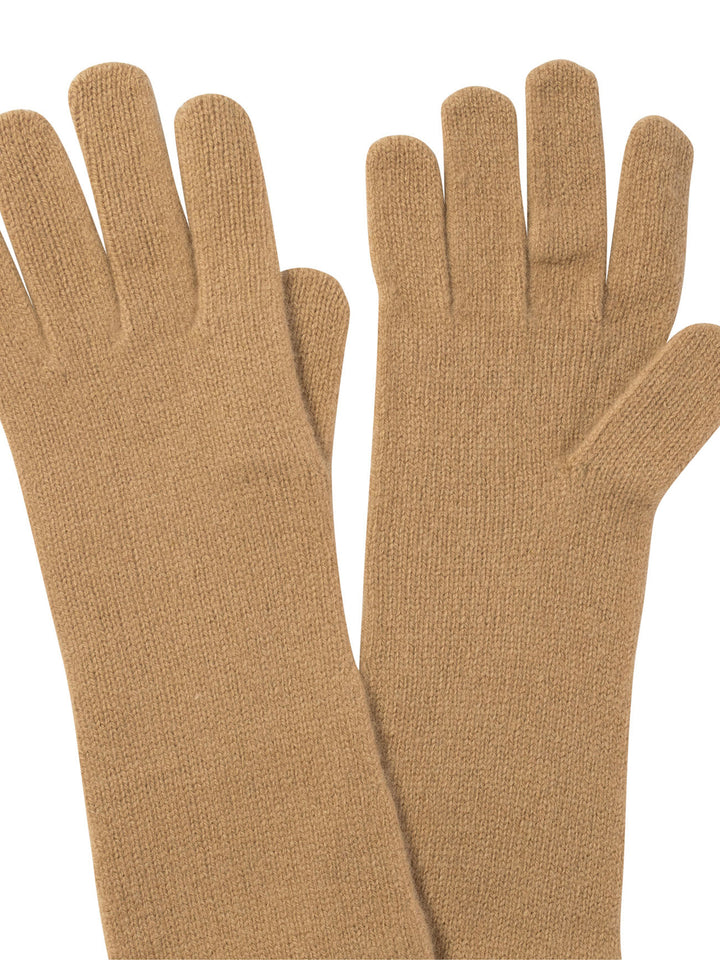 Long Knit Gloves Beige