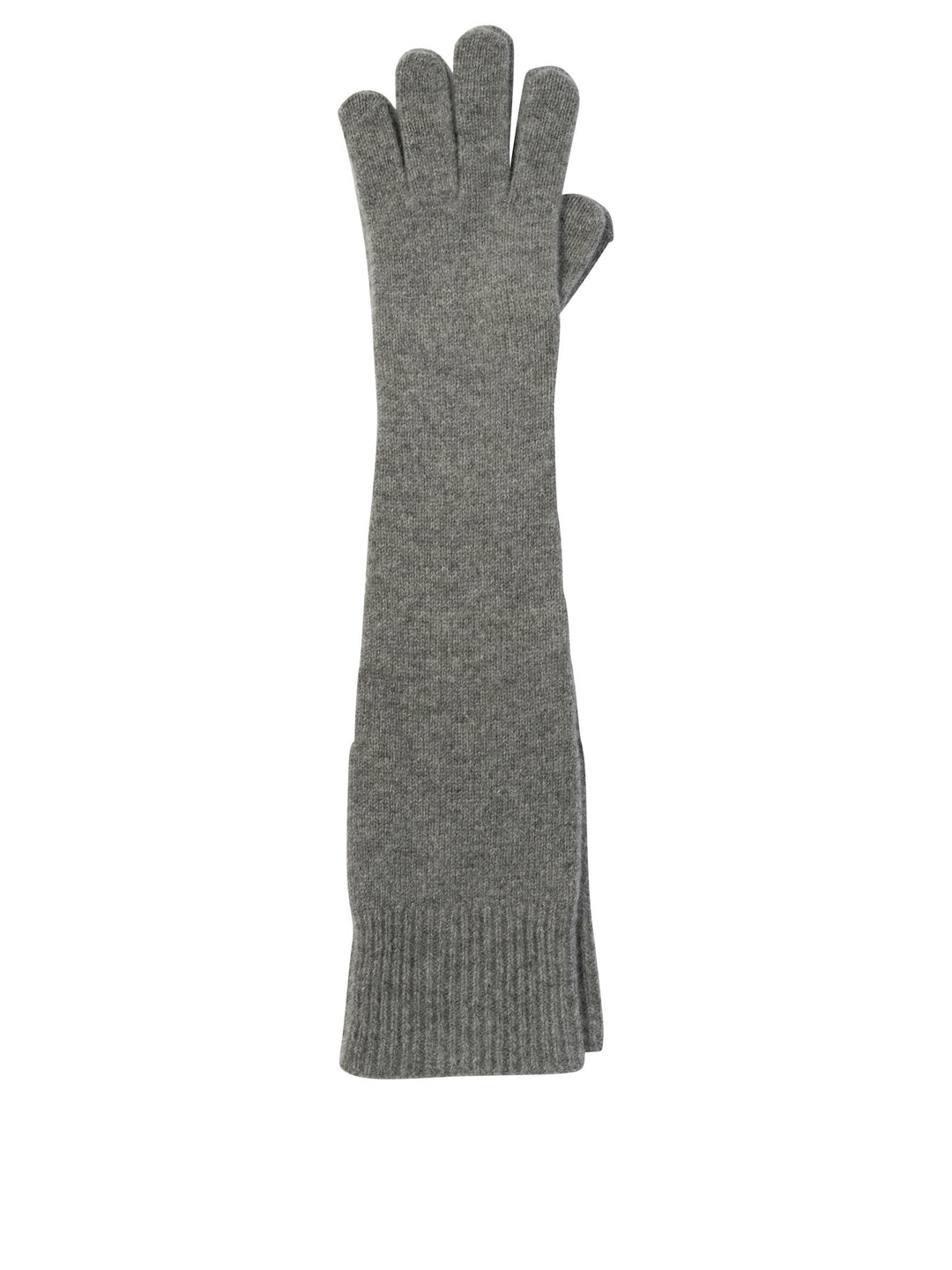 Long Knit Gloves Grey