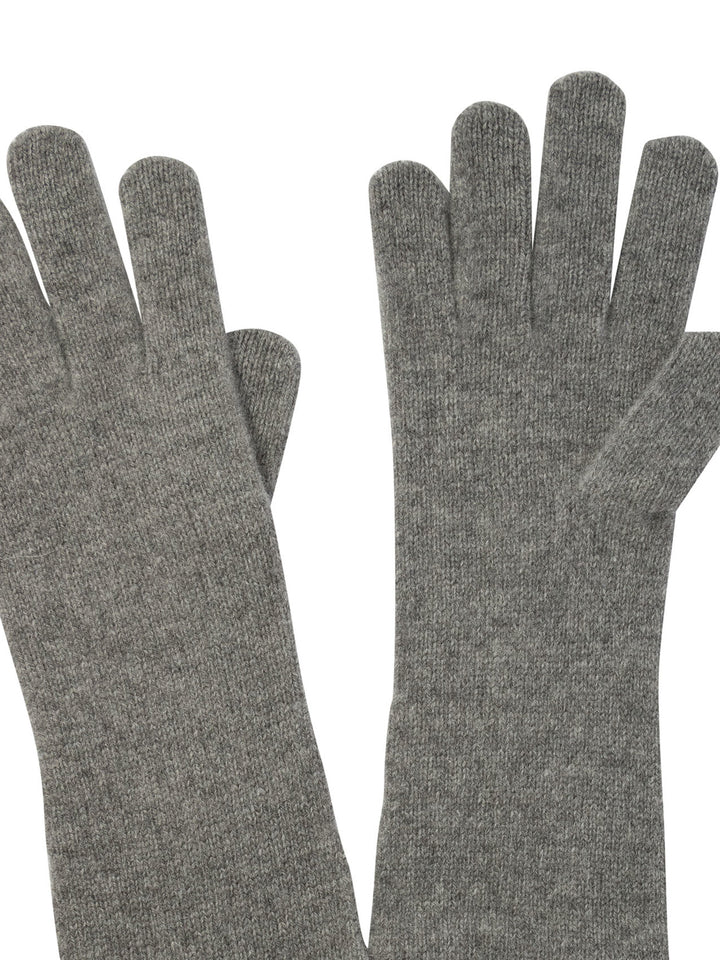 Long Knit Gloves Grey