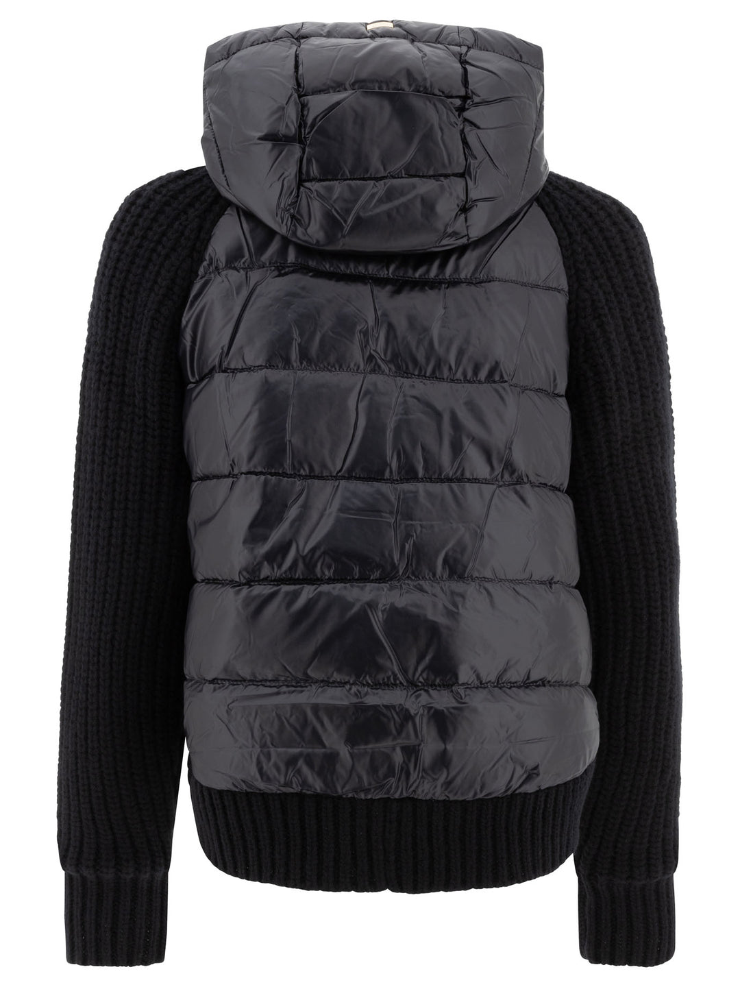 Down Jacket With Wool Inserts Jackets Black