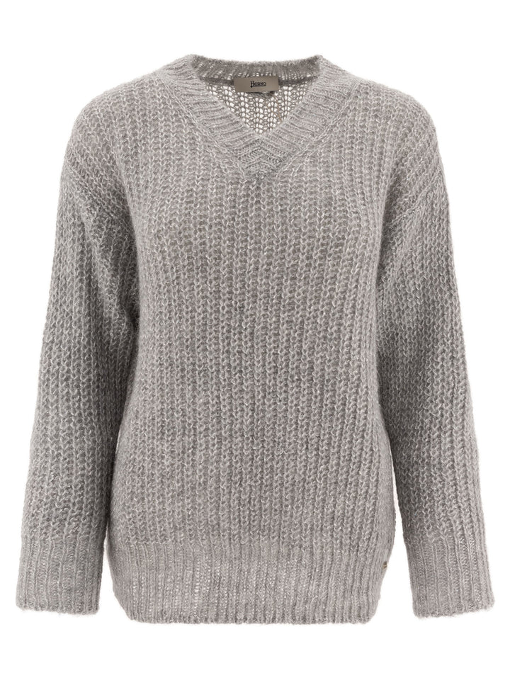 Sweater With Sequins Knitwear Grey