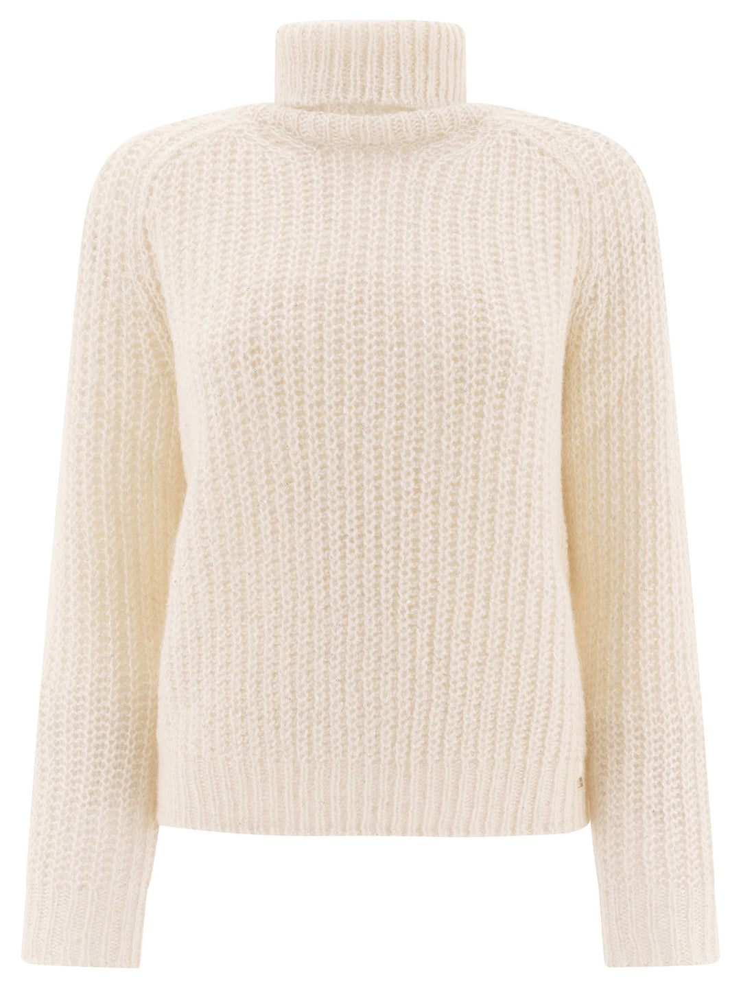 Alpaca And Lurex Turtleneck Sweater Knitwear White