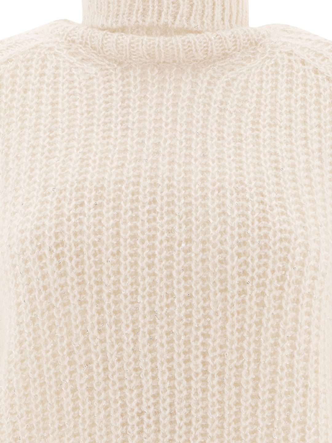 Alpaca And Lurex Turtleneck Sweater Knitwear White