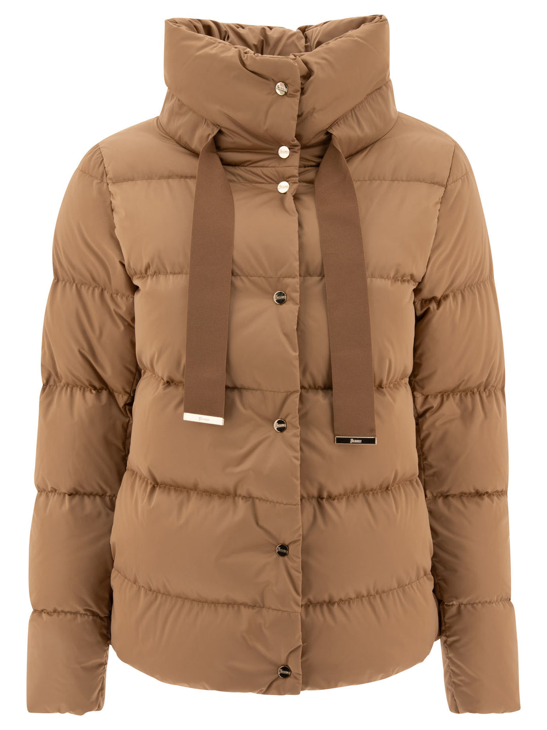 Satin Down Jacket Jackets Brown