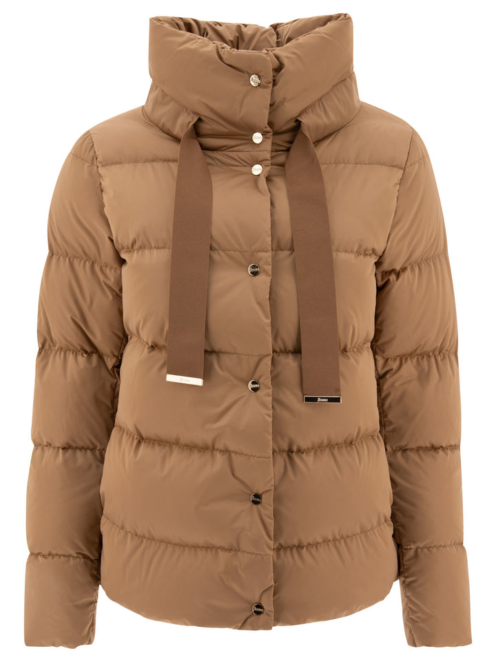 Satin Down Jacket Jackets Brown