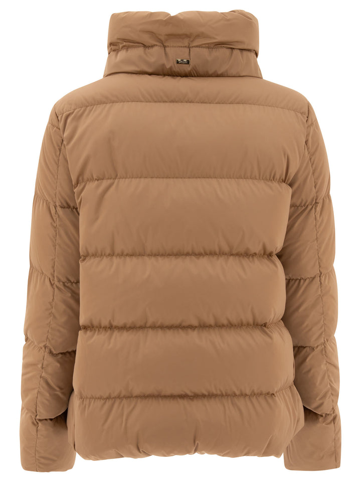 Satin Down Jacket Jackets Brown