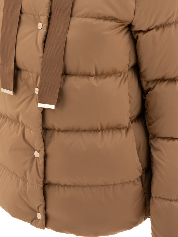 Satin Down Jacket Jackets Brown