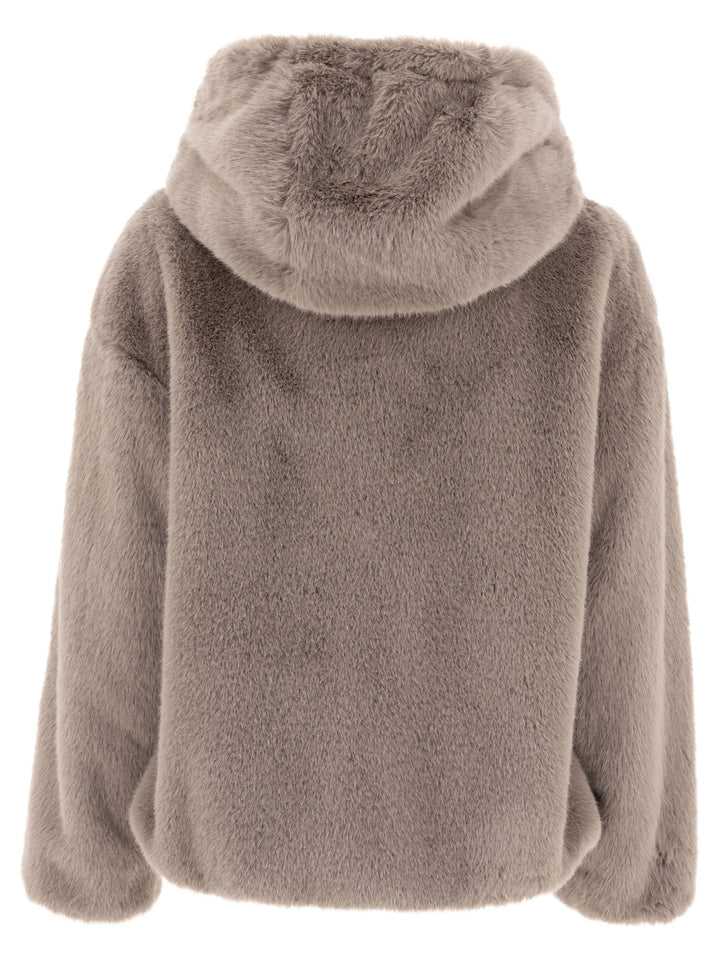 Faux Mink Fur Coats Grey