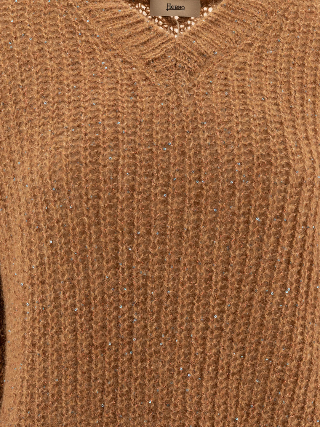 Sweater With Sequins Knitwear Brown