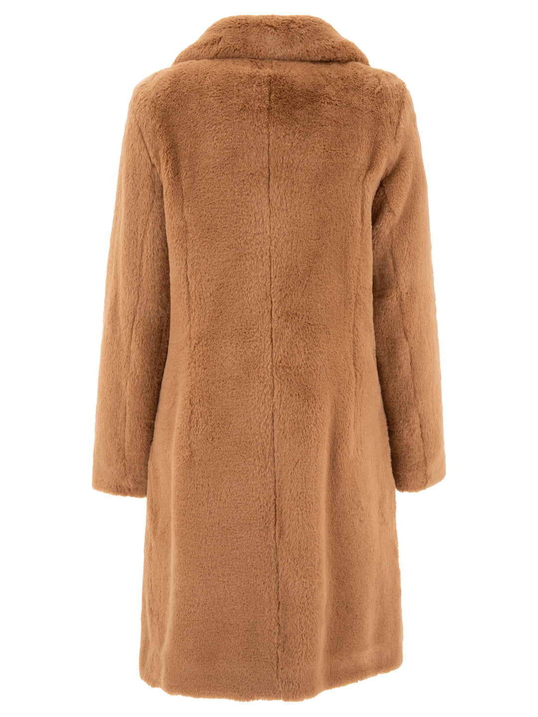 Faux Fur Single-Breasted Coat Coats Beige