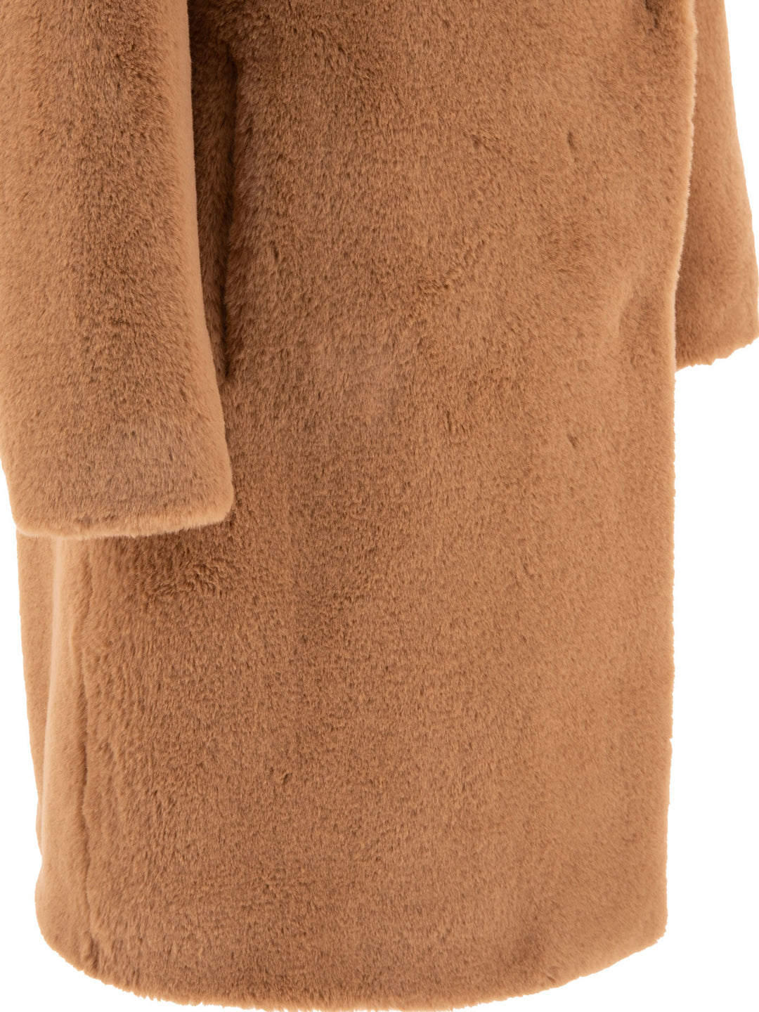 Faux Fur Single-Breasted Coat Coats Beige