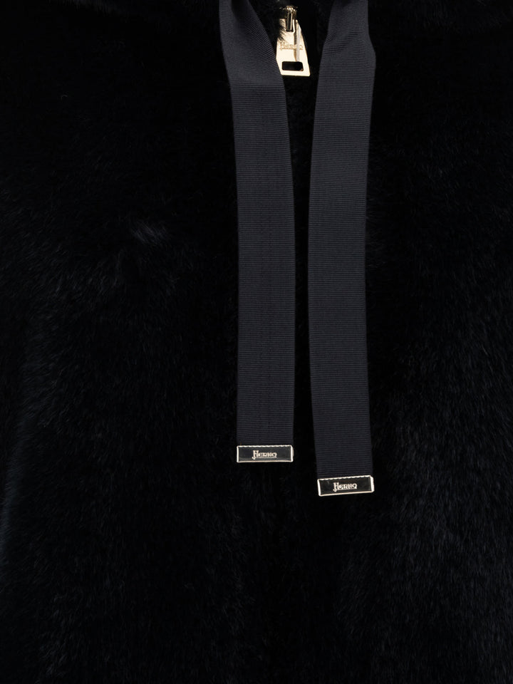 Faux Mink Fur Coats Black