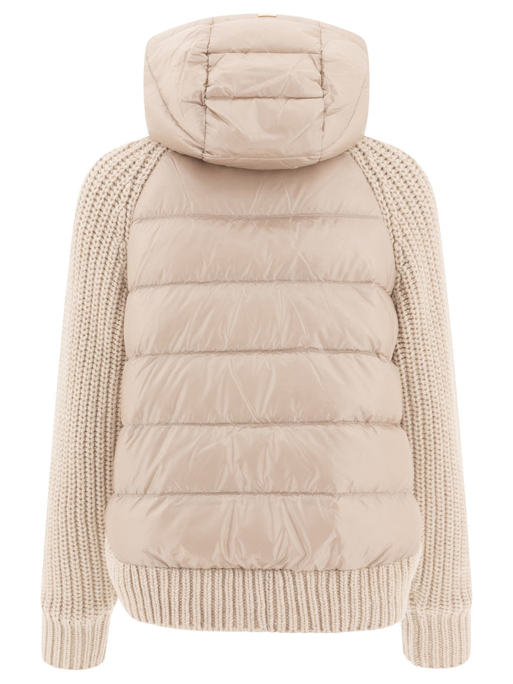 Down Jacket With Wool Inserts Jackets Beige