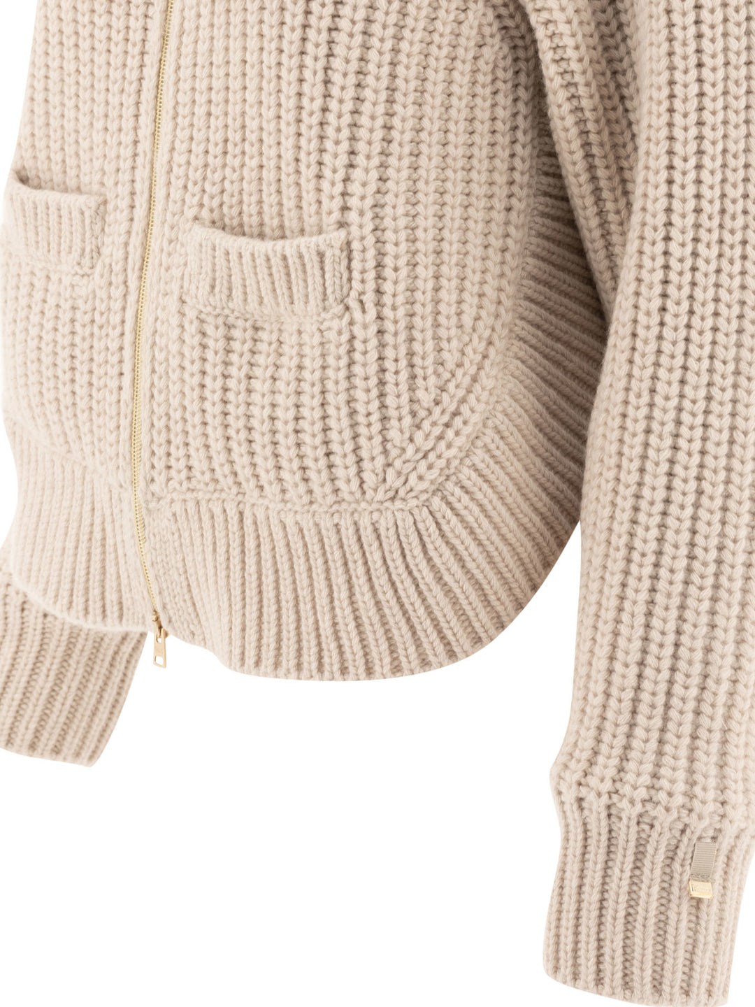 Down Jacket With Wool Inserts Jackets Beige