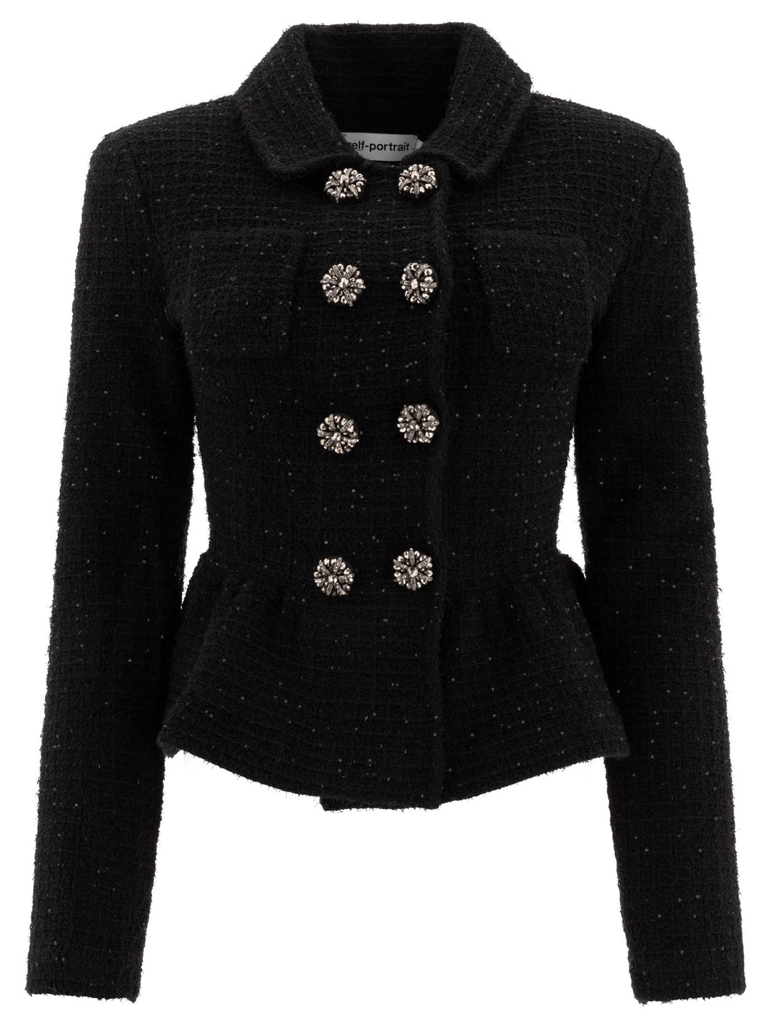 Textured Knit Jackets Black