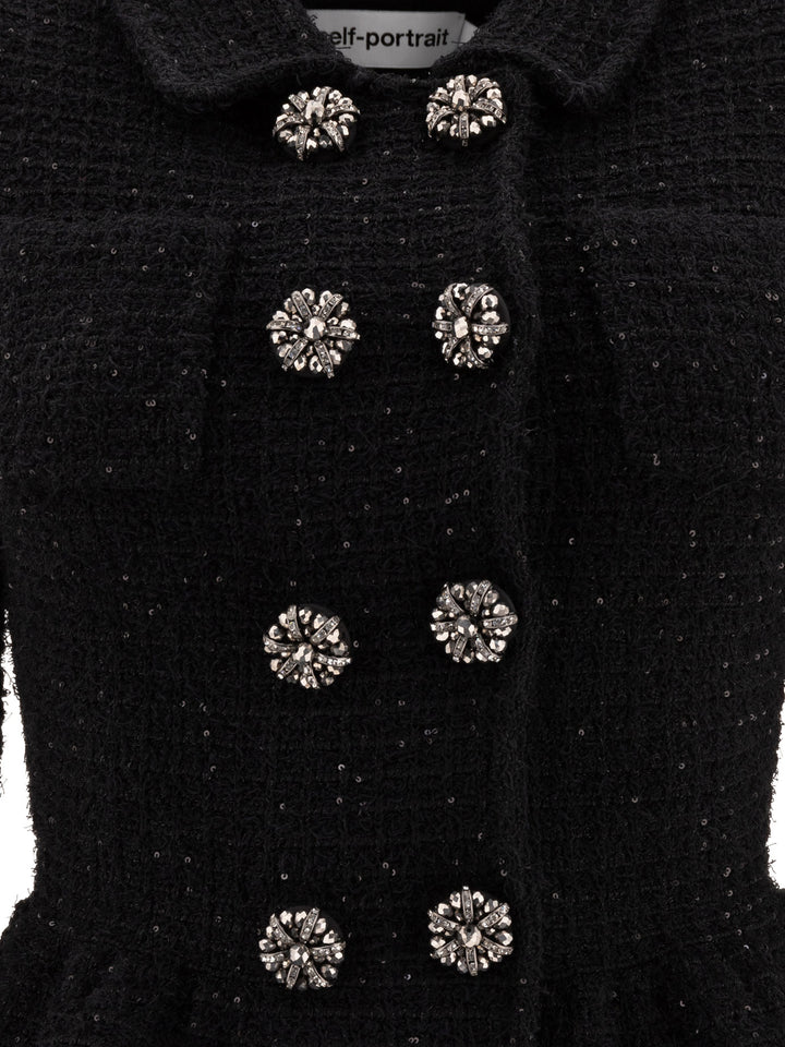 Textured Knit Jackets Black