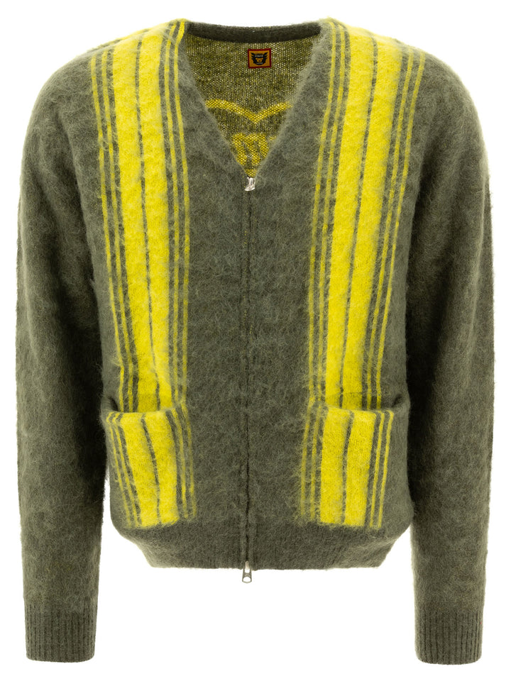 Zip-Up Cardigan Knitwear Green