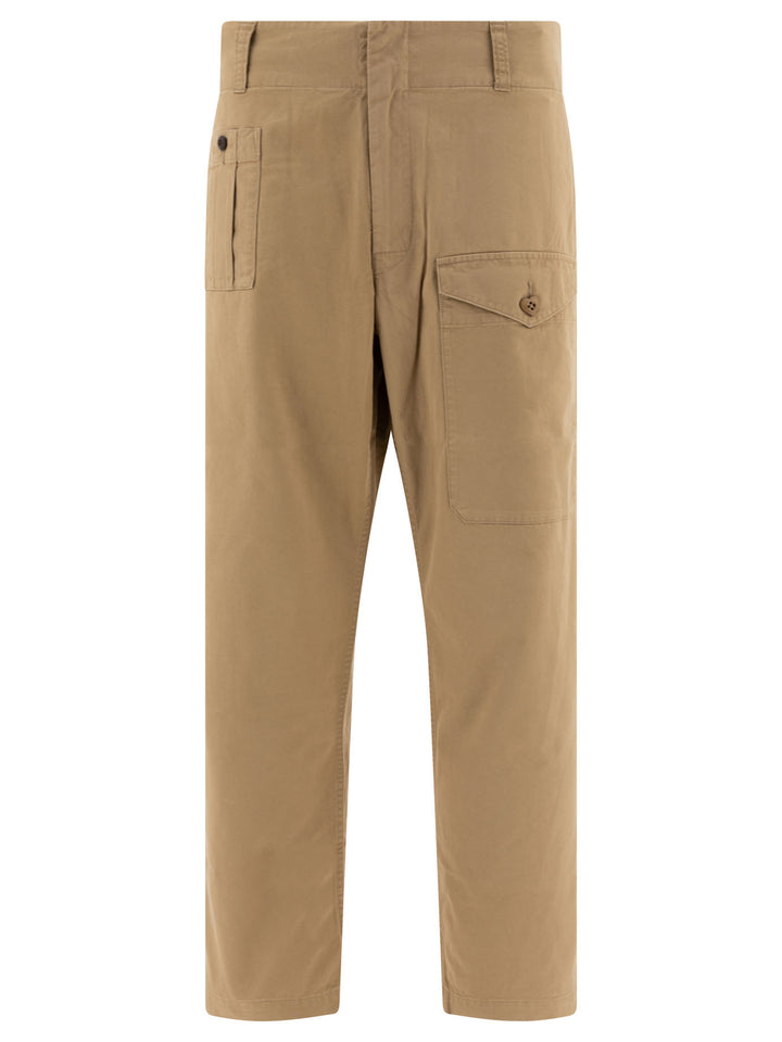 Straight-Leg Cargo Trousers Beige