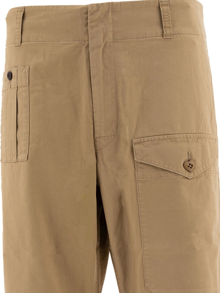 Straight-Leg Cargo Trousers Beige