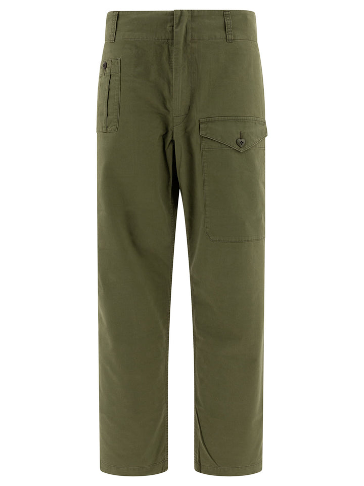 Straight-Leg Cargo Trousers Green