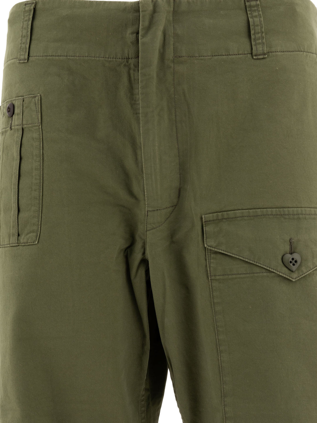 Straight-Leg Cargo Trousers Green