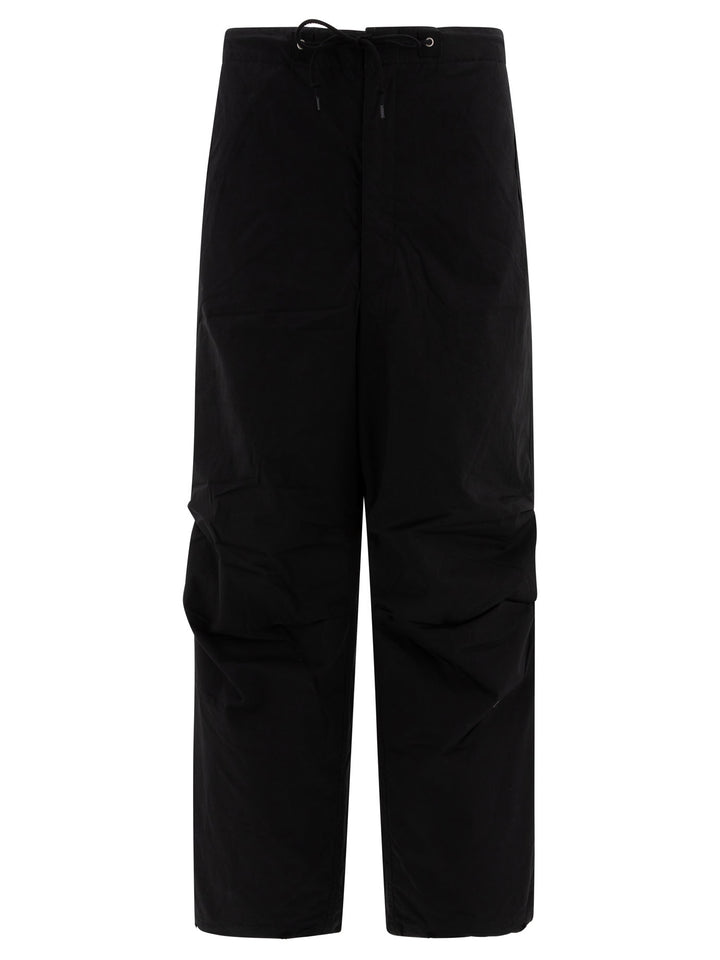 With Drawstring Trousers Black