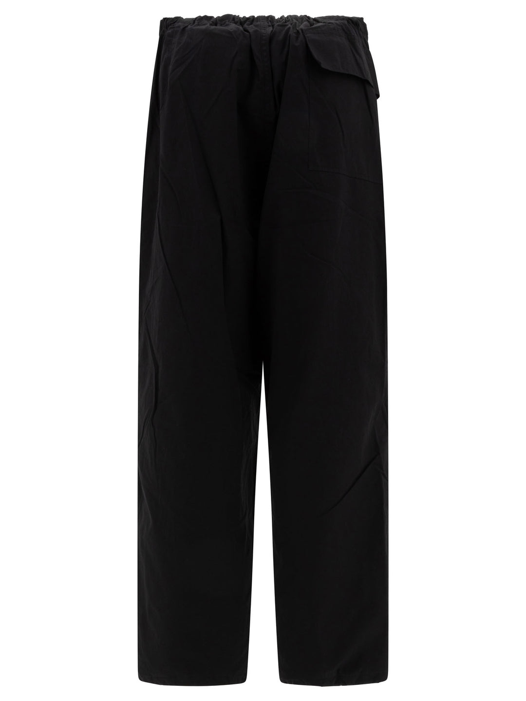 With Drawstring Trousers Black