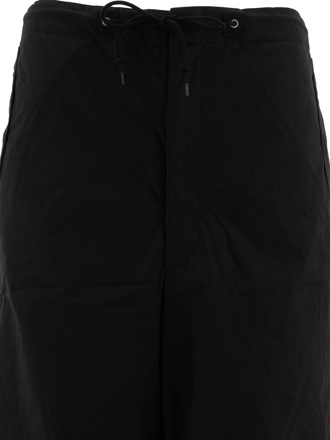 With Drawstring Trousers Black