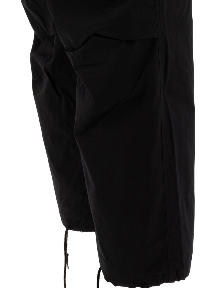 With Drawstring Trousers Black