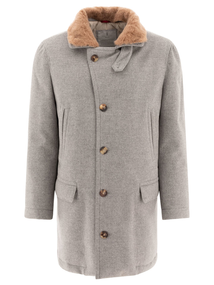 Bonded Cashmere Beaver Coat Jackets Grey