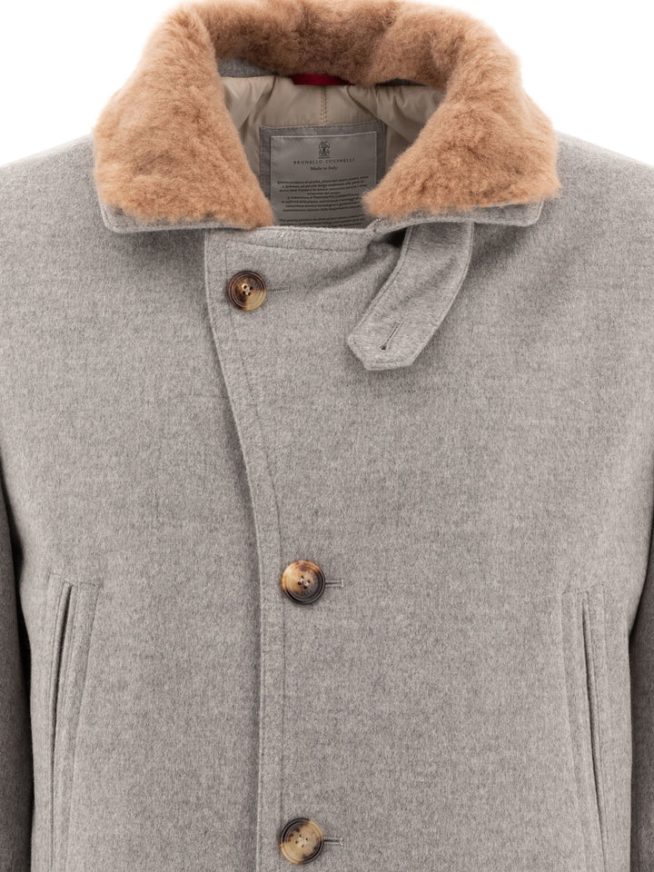 Bonded Cashmere Beaver Coat Jackets Grey