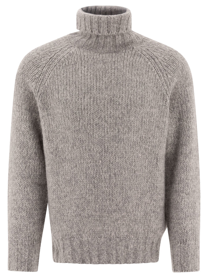 Melange Turtleneck Sweater Knitwear Grey