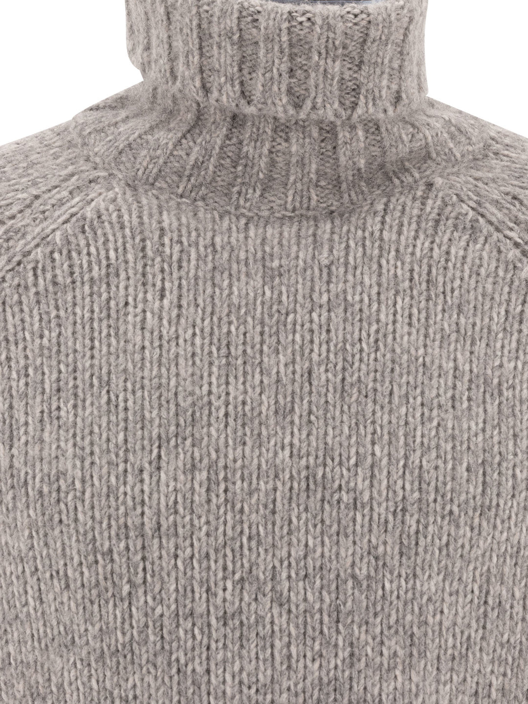 Melange Turtleneck Sweater Knitwear Grey