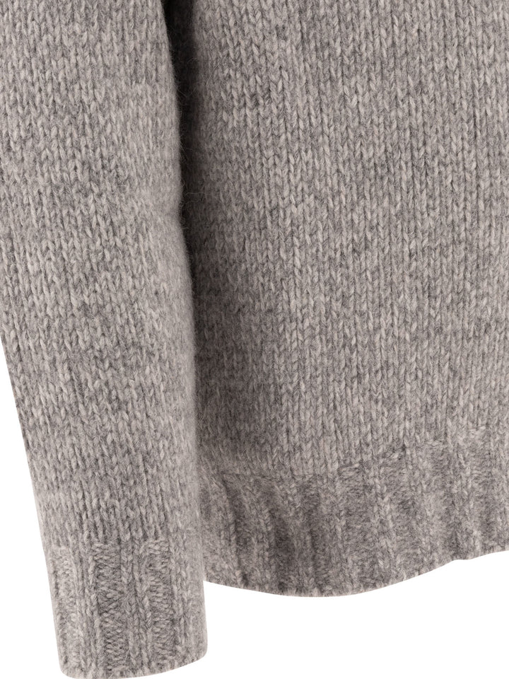 Melange Turtleneck Sweater Knitwear Grey