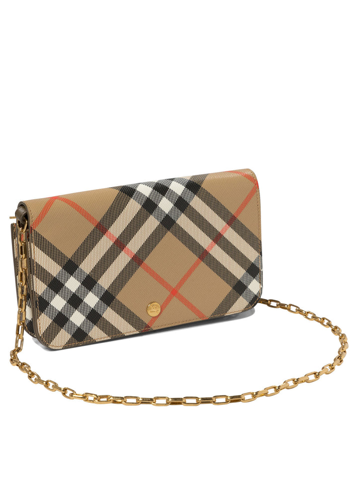 Check Crossbody Bags Beige