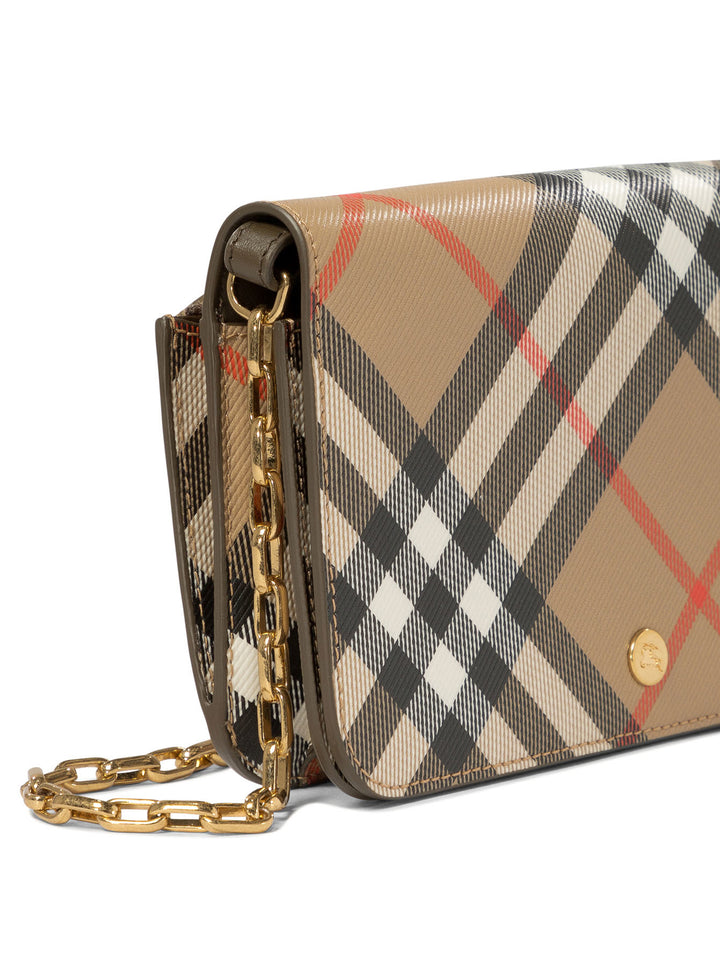 Check Crossbody Bags Beige