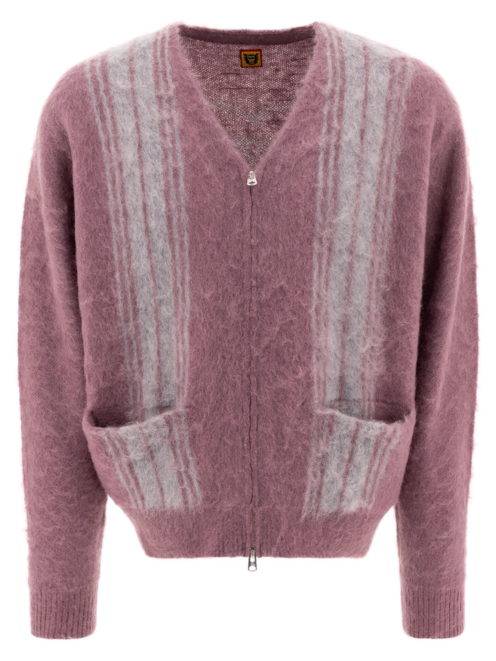 Zip-Up Cardigan Knitwear Purple