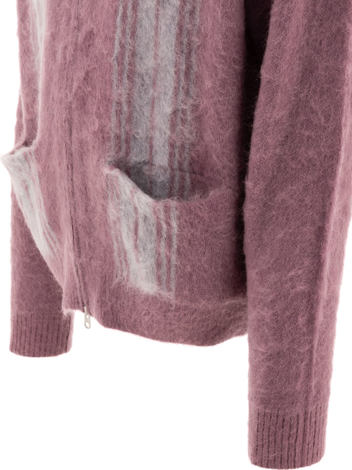 Zip-Up Cardigan Knitwear Purple