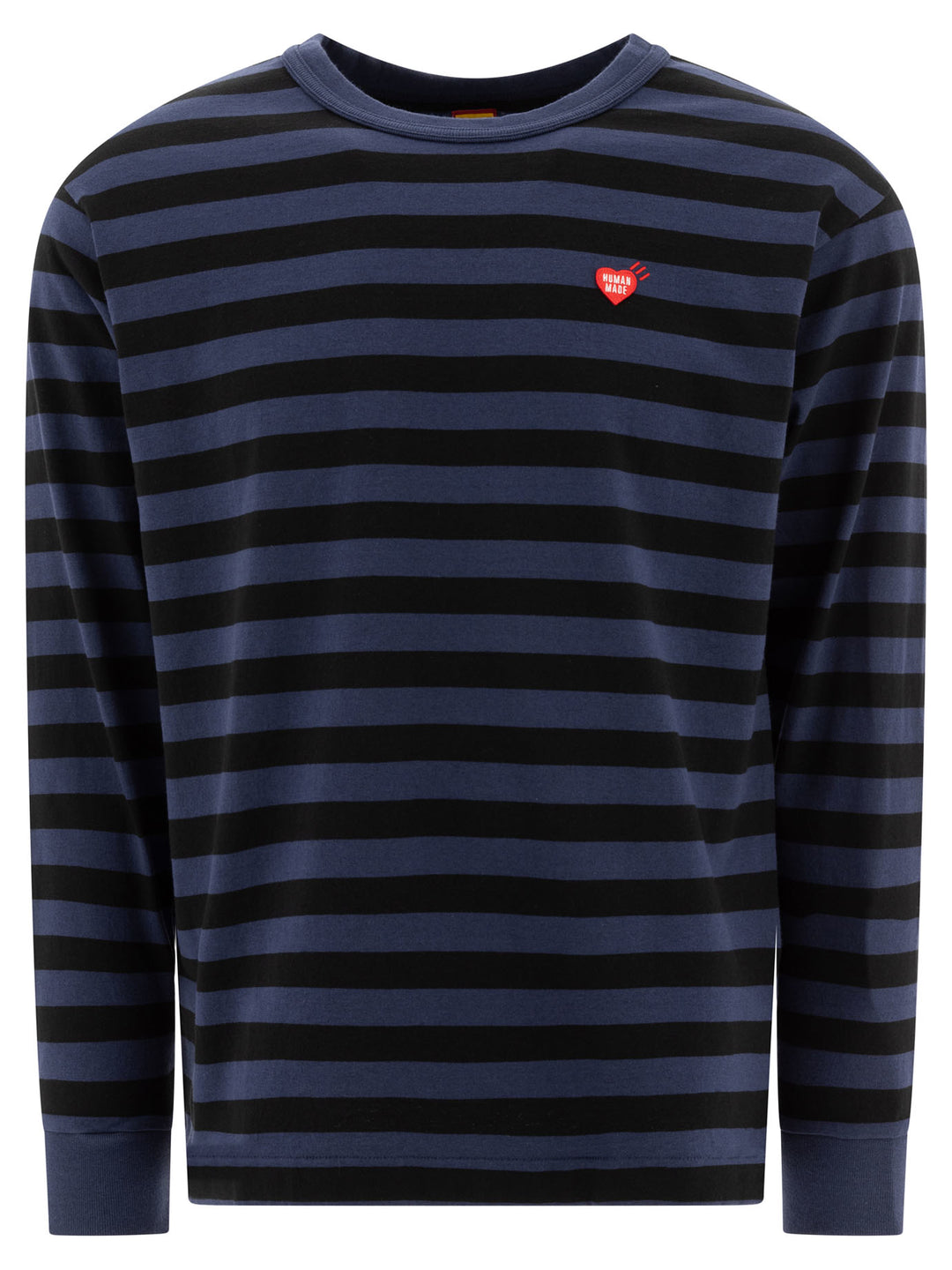 Striped T-Shirt With Logo Patch T-Shirts Blue