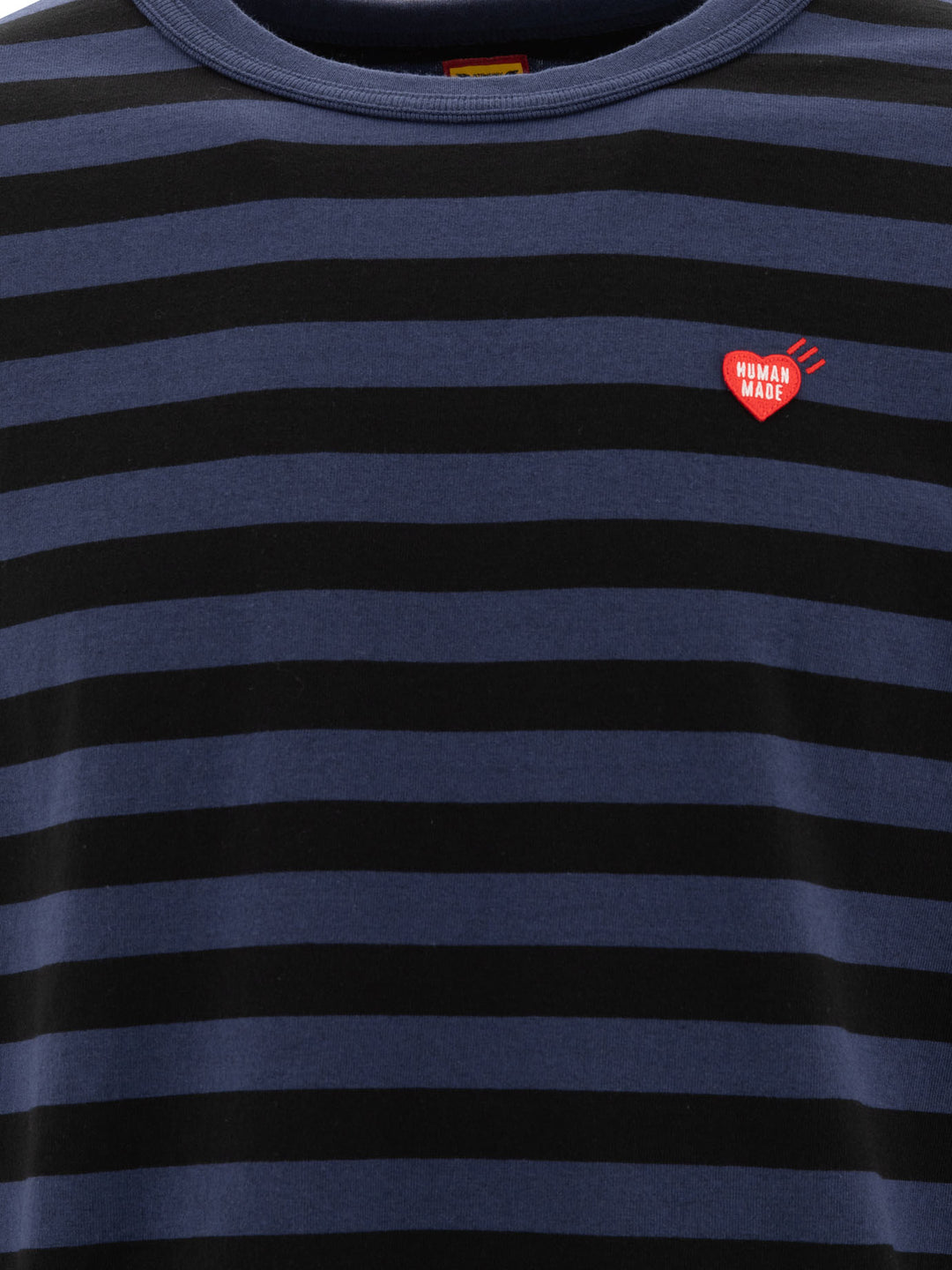 Striped T-Shirt With Logo Patch T-Shirts Blue