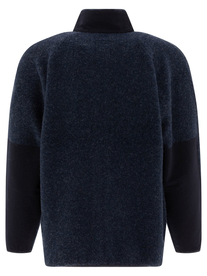 Zipped Wool Sweater Jackets Blue