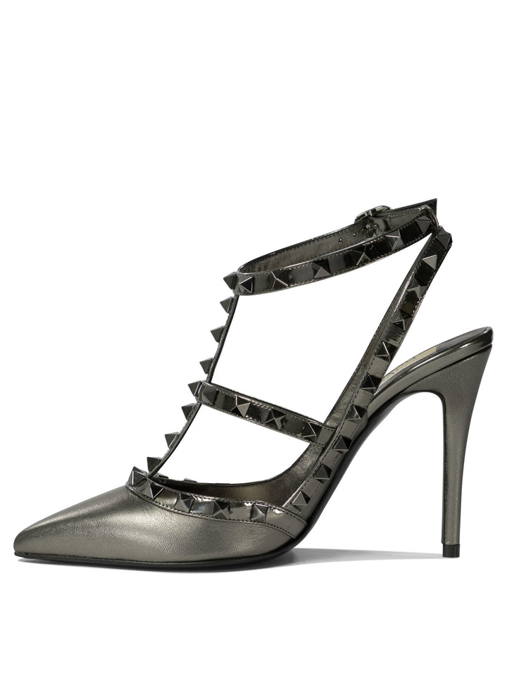 Rockstud Heeled Shoes Grey