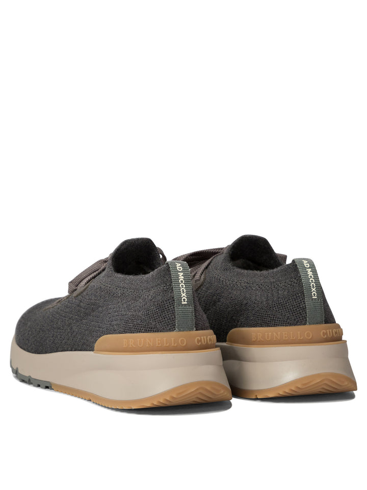 Cotton Knit Sneakers Sneakers & Slip-On Grey