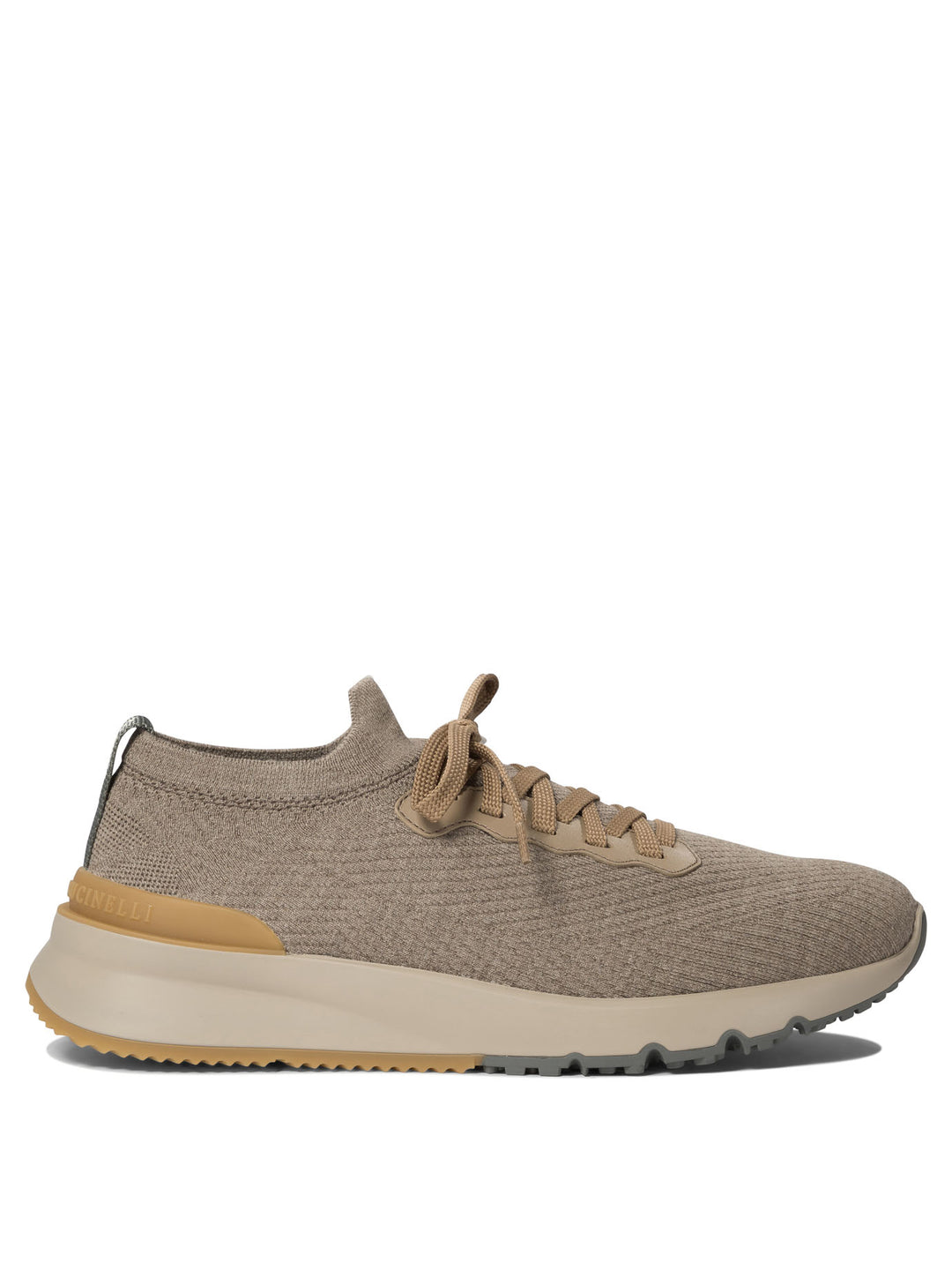 Cotton Knit Sneakers Sneakers & Slip-On Beige